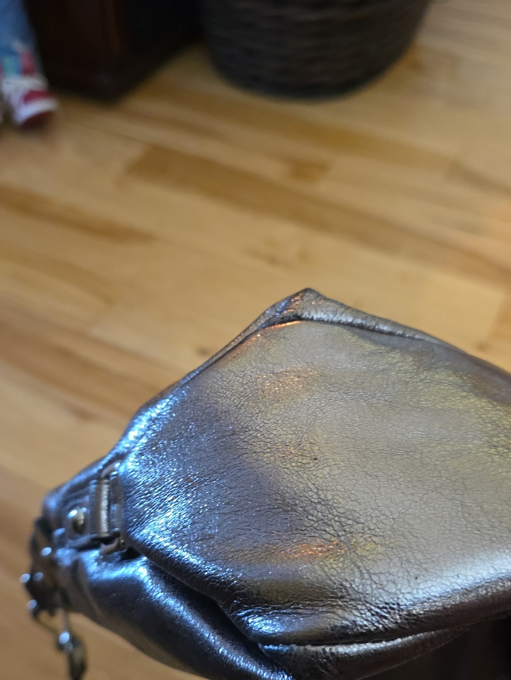 COACH Brooke Handbag Leather Pewter Metallic Hobo Purse F17165 Silver Hardware - Picture 13 of 16